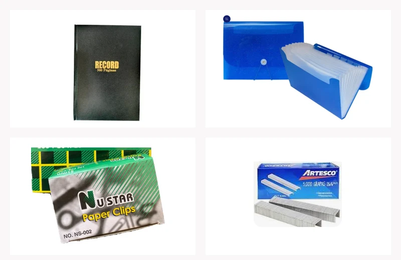 Carpetas, libretas y accesorios de oficina
