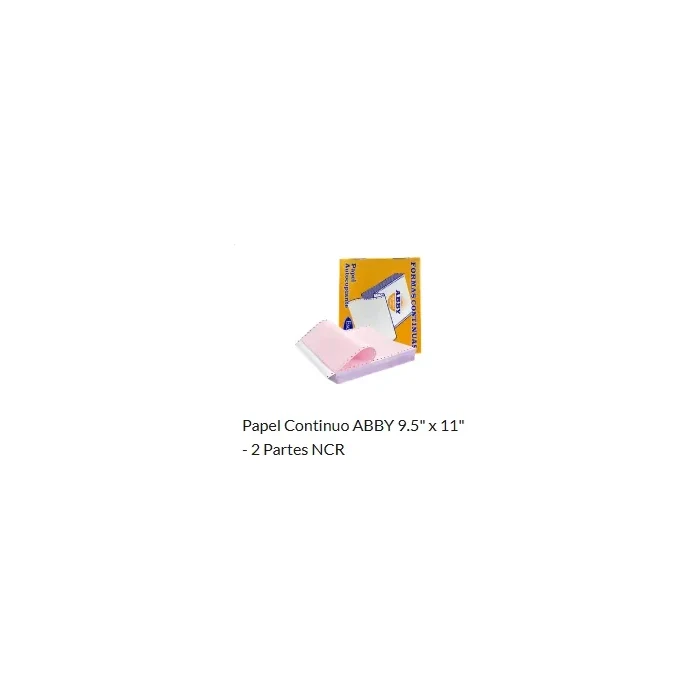 Papel continuo Abby 9.5 × 11, 2 partes